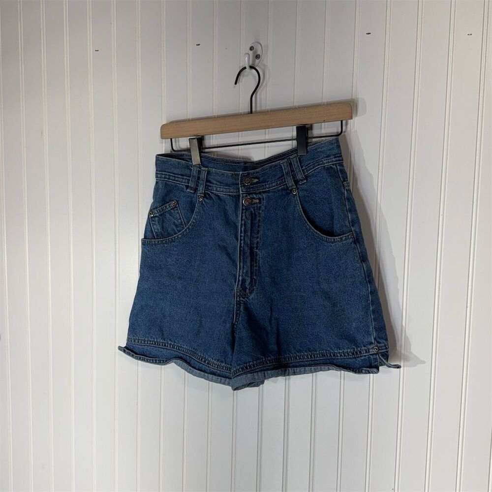 VTG Y2K 90s No Boundaries High Rise Denim Shorts Size 7 Blue 100% Cotton Grunge